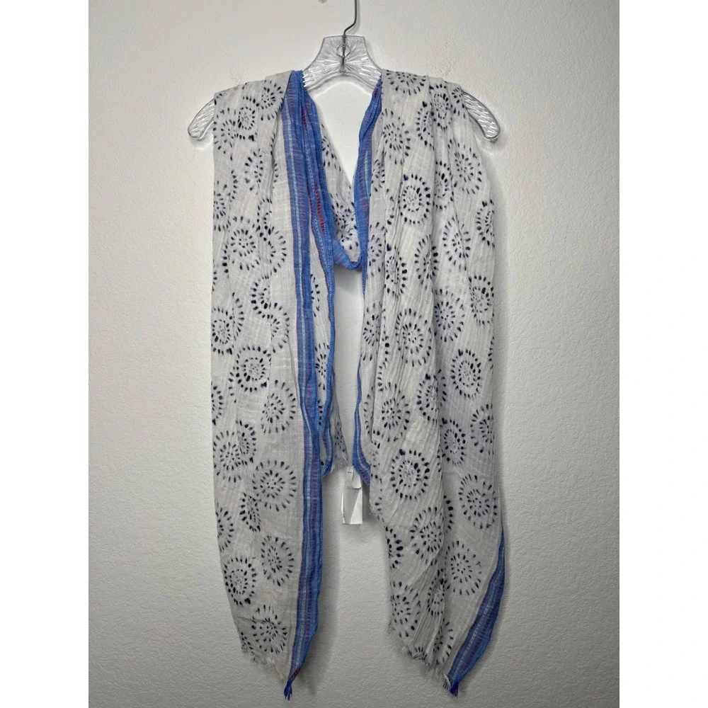 Gap Diamond Shibori Scarf Red White‎ Blue USA July 4th Americana Lightweight